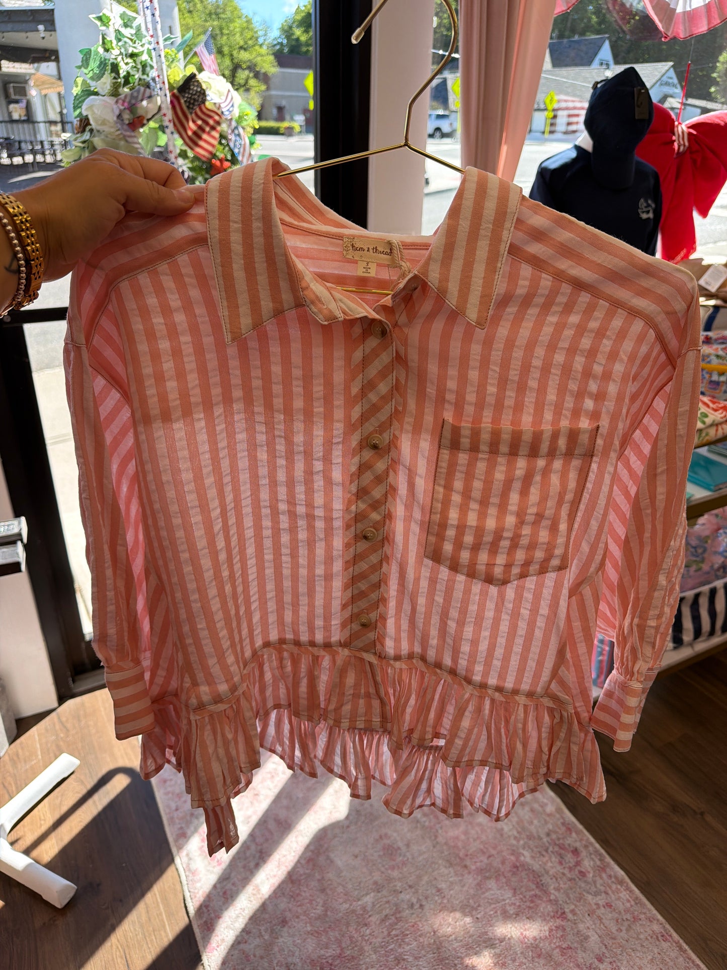 Pink and White Stripe shirt