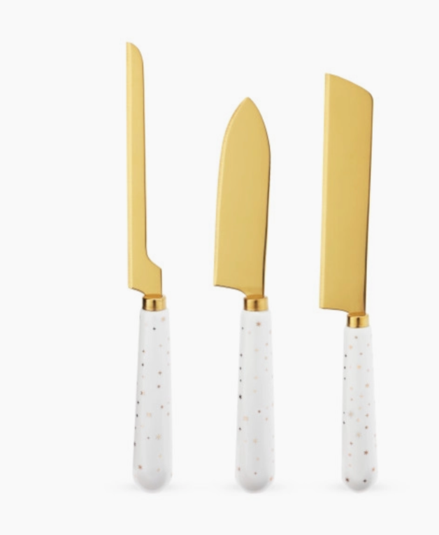 Twine Starlight Gold Cheese Knives