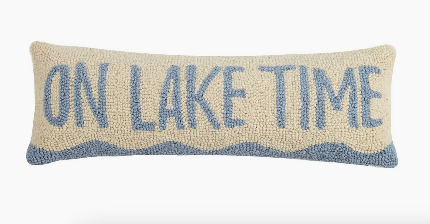 On Lake Time Hook Pillow