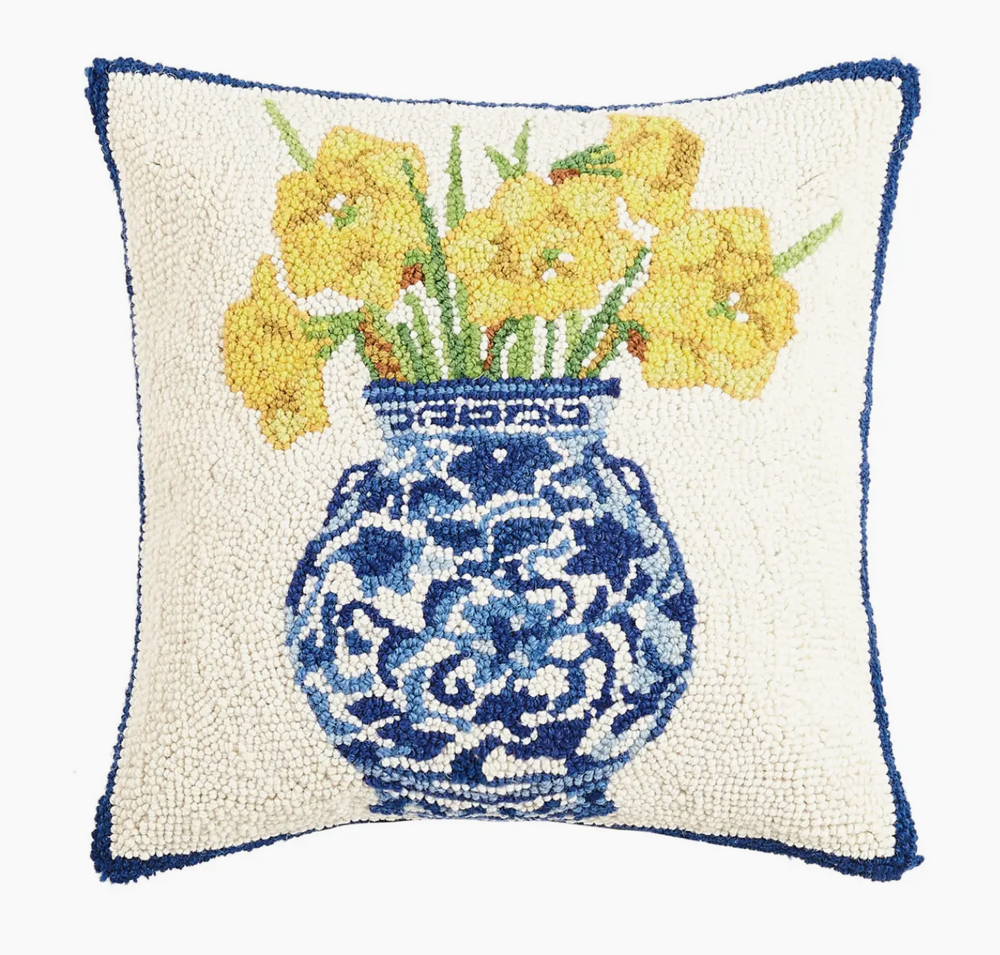 Chinoiserie Vase Daffodils Hook Pillow