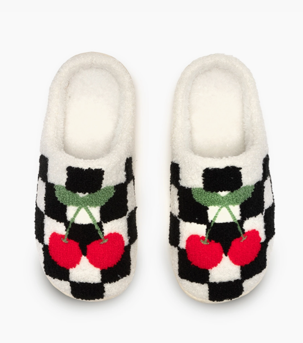 Checkered Cherry Slippers
