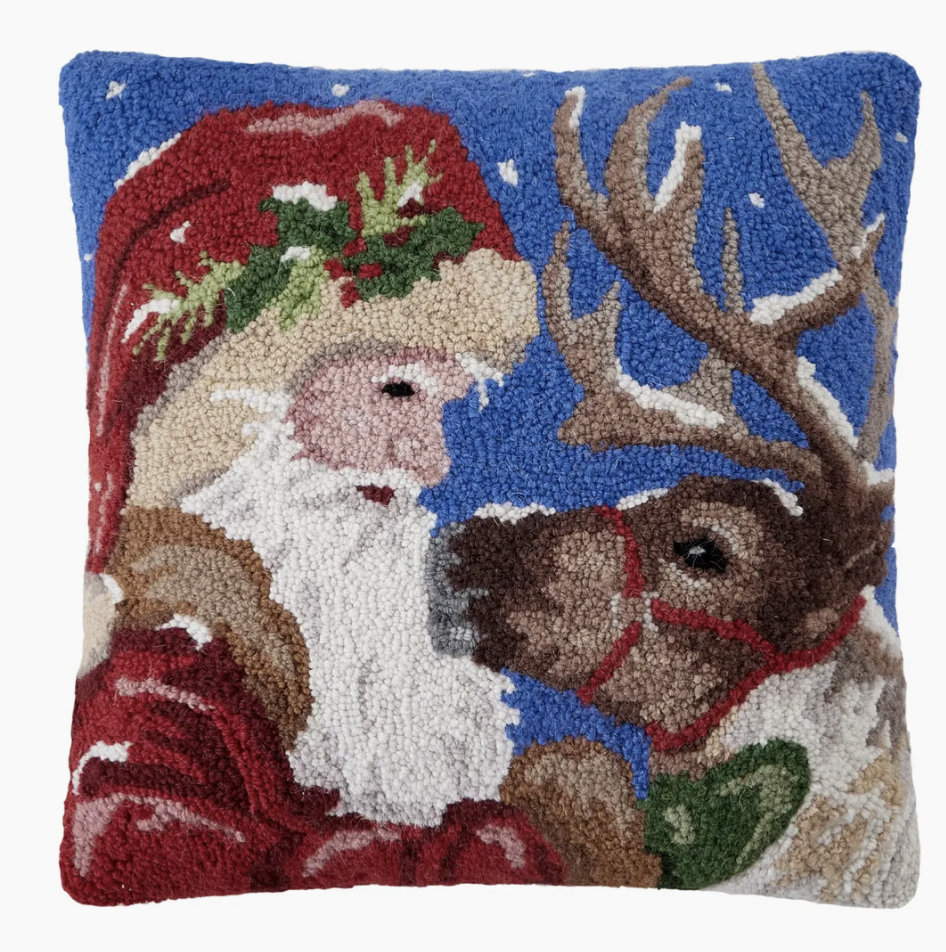 Santa and Reindeer Hook Pillow