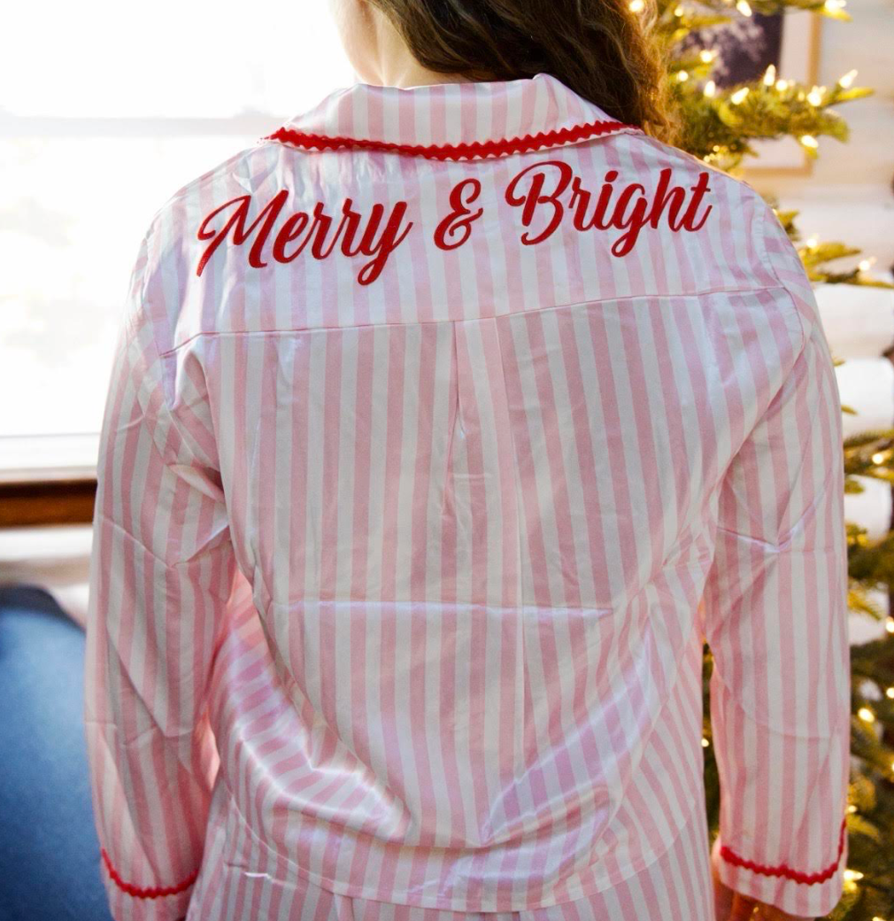 Pink and White Stripe Pajamas