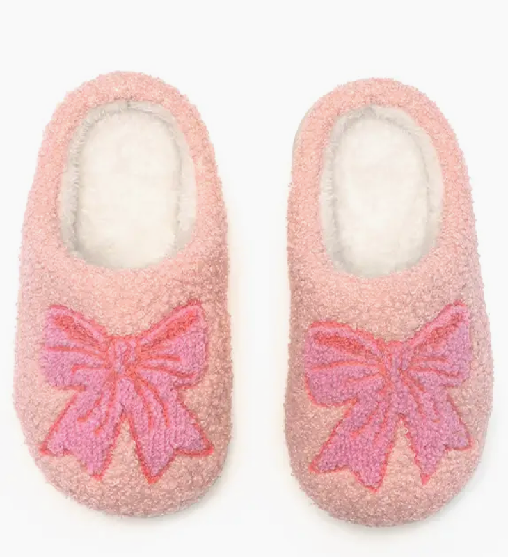 Pink Bow Kid's Slippers