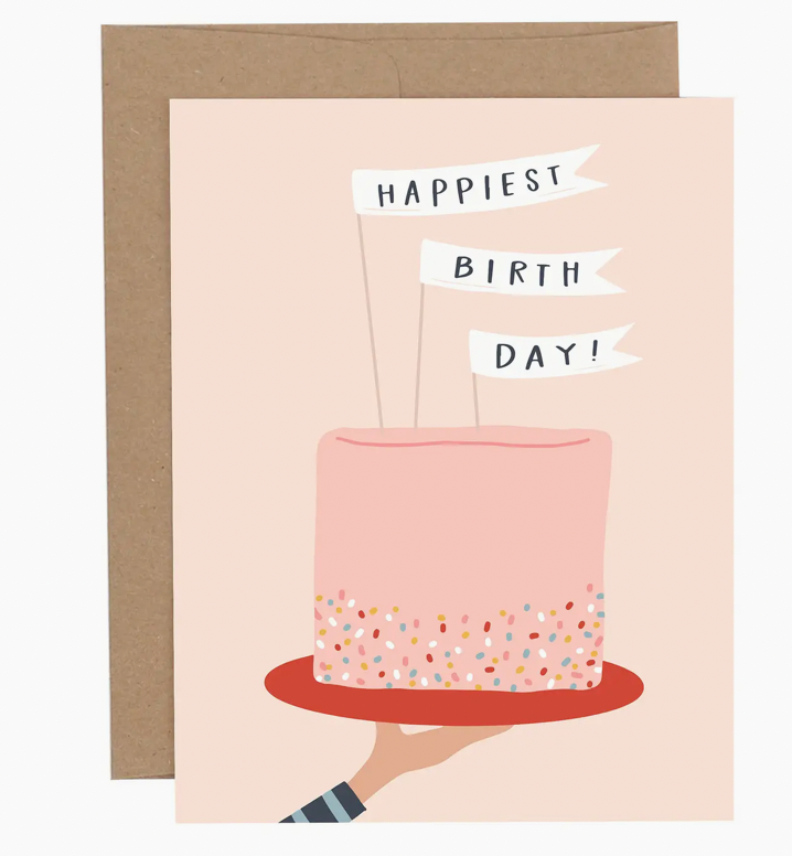 Sprinkled Cake Happiest Birthday Greeting Card