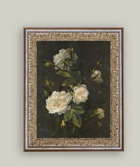 Moody Still Life Rose Framed Print