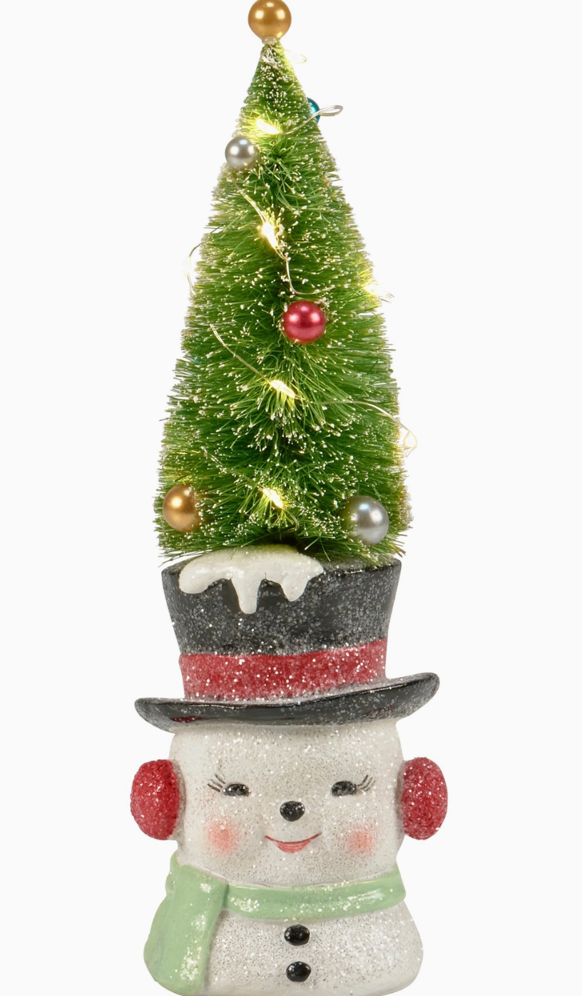 Lighted Snowman Tree Figurine