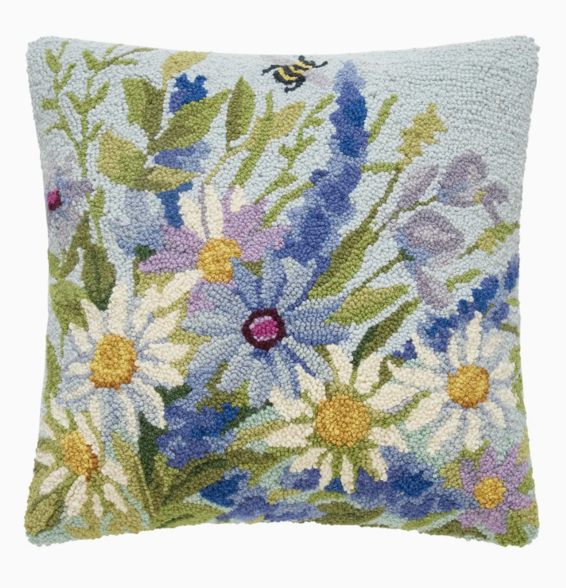 Blue Wildflower Hook Pillow