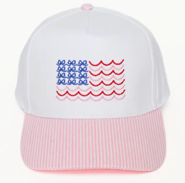Pink Wave American Flag Hat