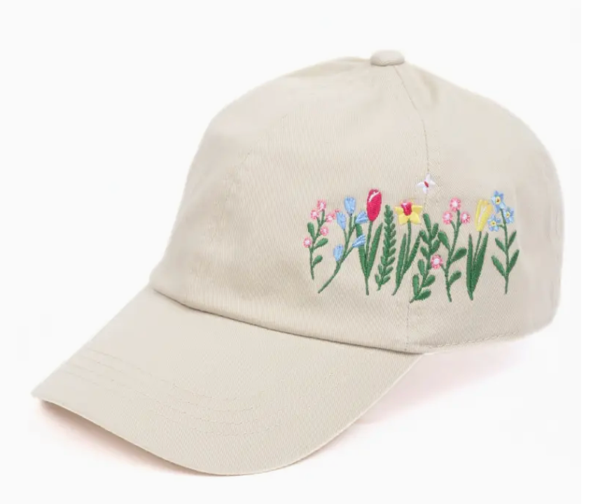 Embroidered Flower Hat