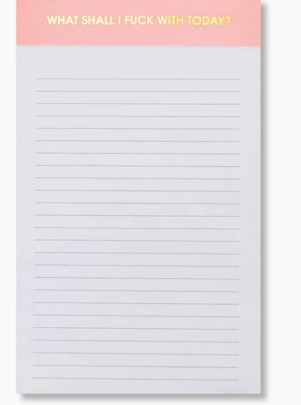What Shall I Fuck With Today? Notepad