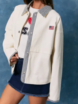 Gingham American Flag Jacket