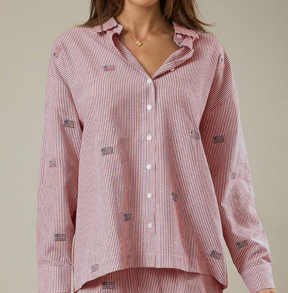 American Flag Button Up