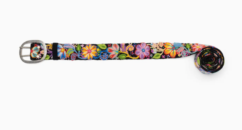 Madeline Parks Black Embroidered Belt