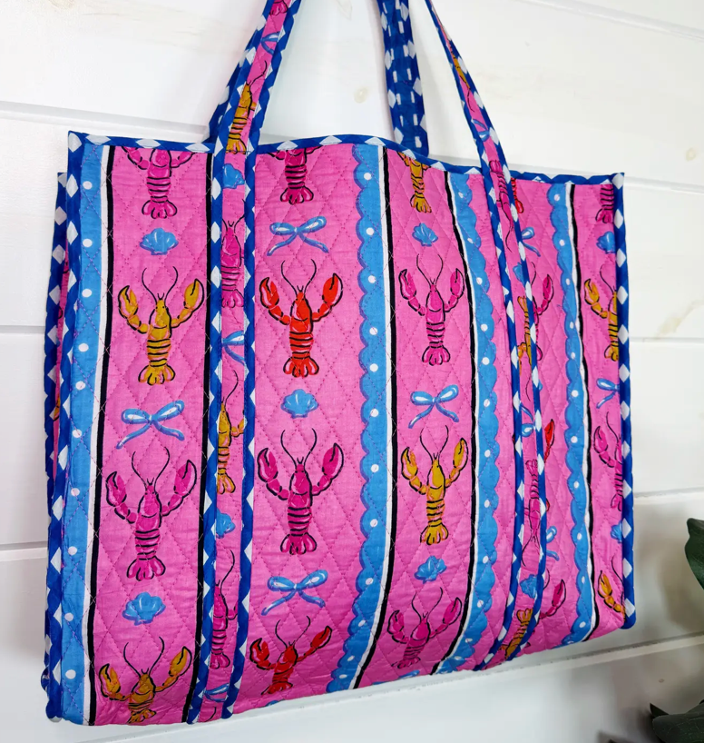 Pink Lobster Tote Bag