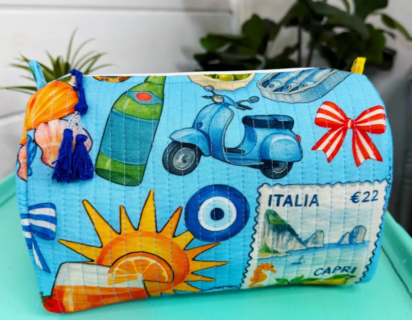 Blue Italian Getaway Toiletry Bag