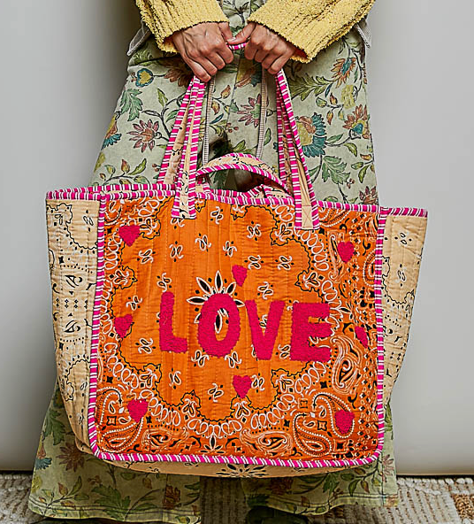 Love Bandana Tote Bag