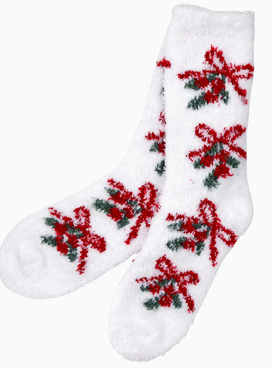 Cozy Socks in Ornament White + Mistletoe