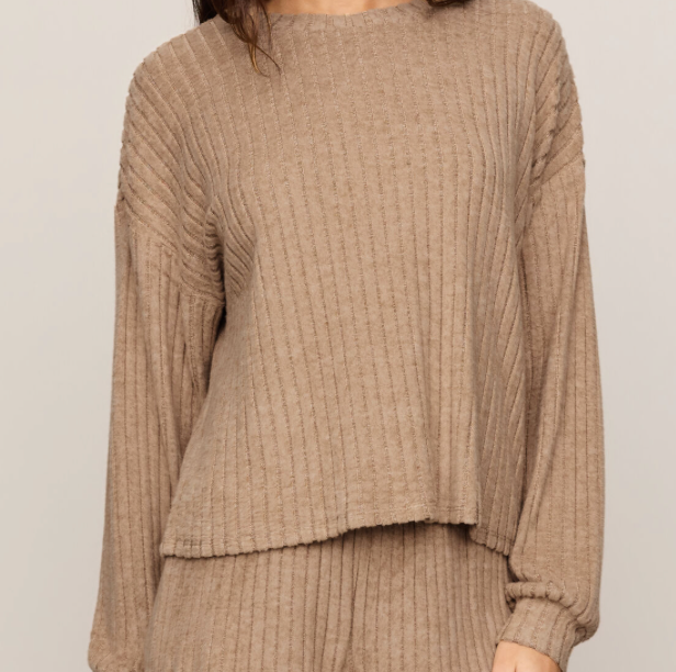 Z Supply Daydream Rib Long Sleeve Top