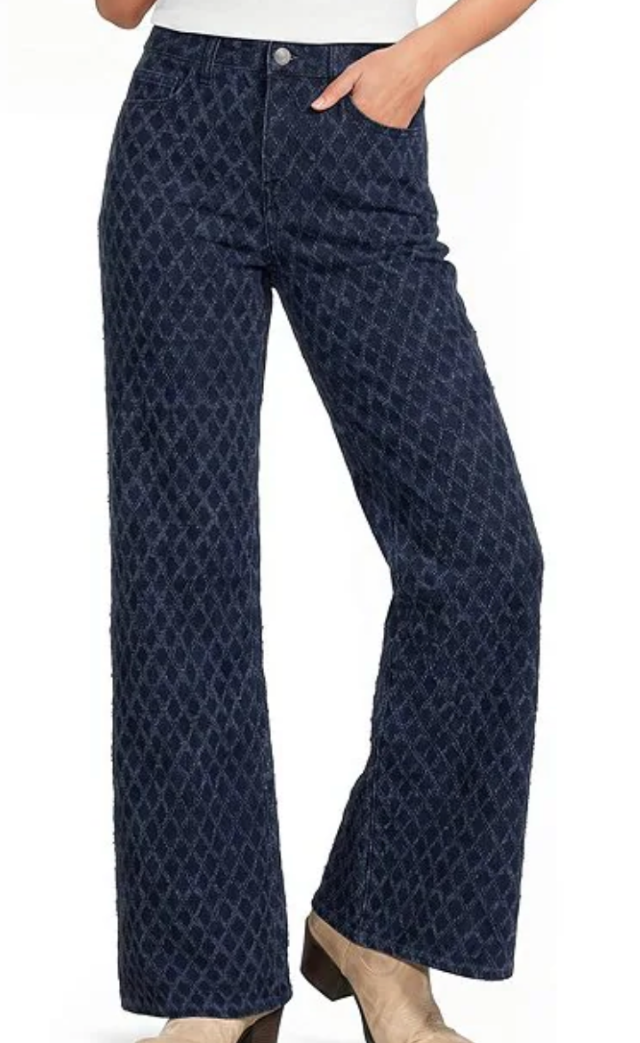 Elan Diamond Denim Wide Leg Jeans