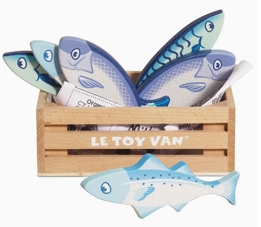 Market Fish Wodoen Play Food Crate