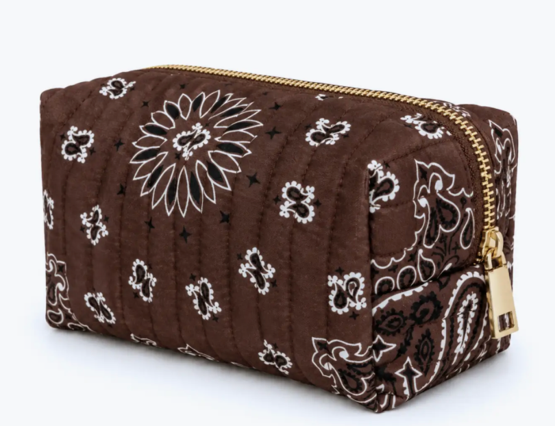Coco Brown Bandana Cosmetic Case