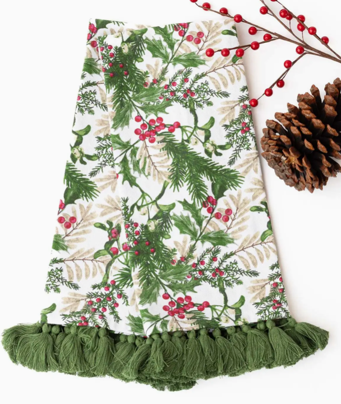 Woodland Berry Tasseled Kitchen Towel