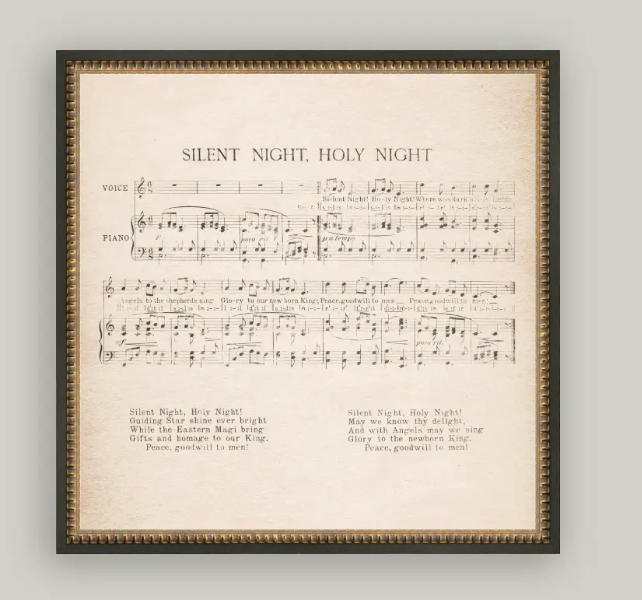Silent Night Framed Antique Print
