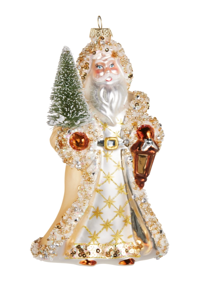 Gold Santa Ornament