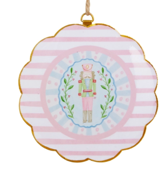 Pastel Nutcracker Scalloped Frame Ornament