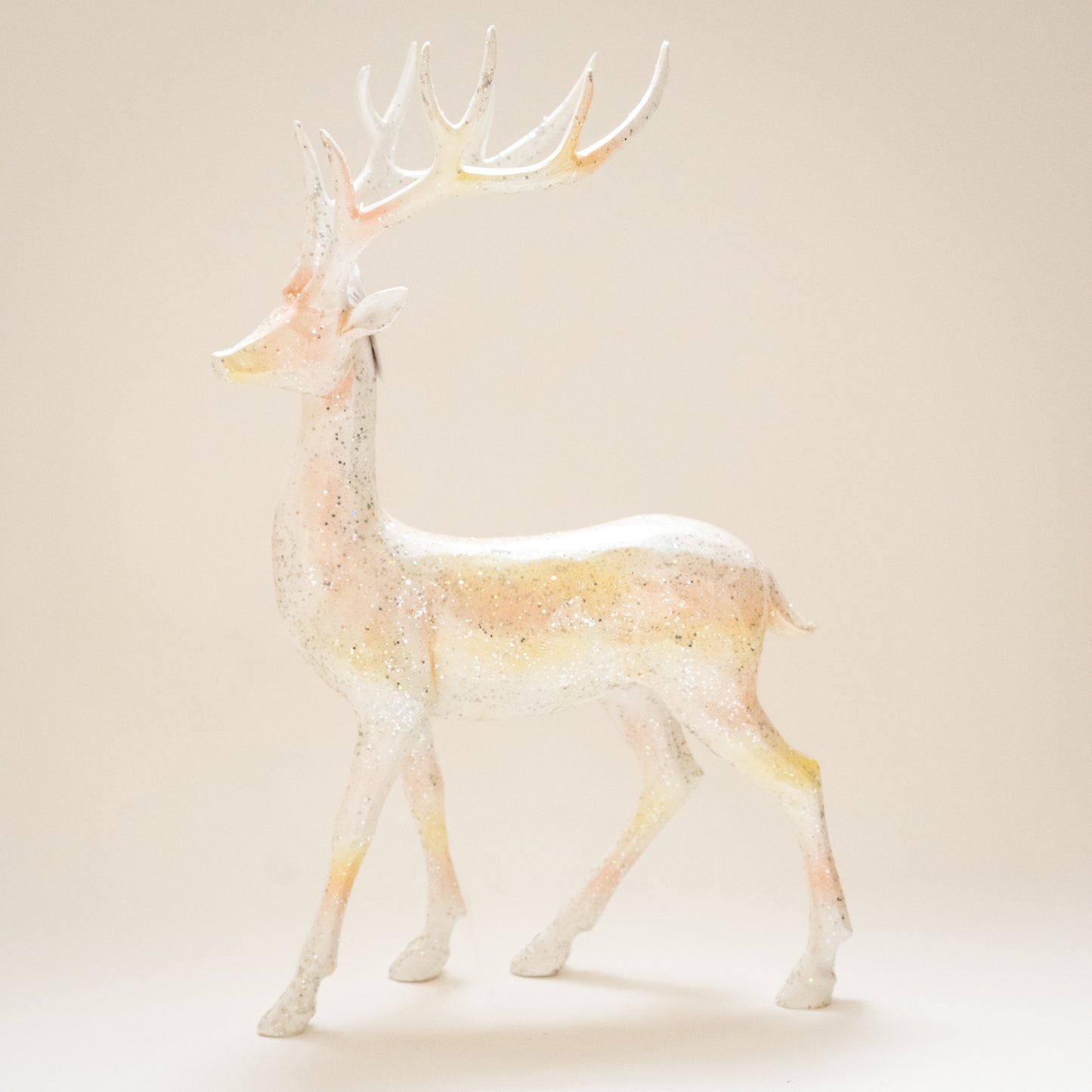 13" Glittered Deer