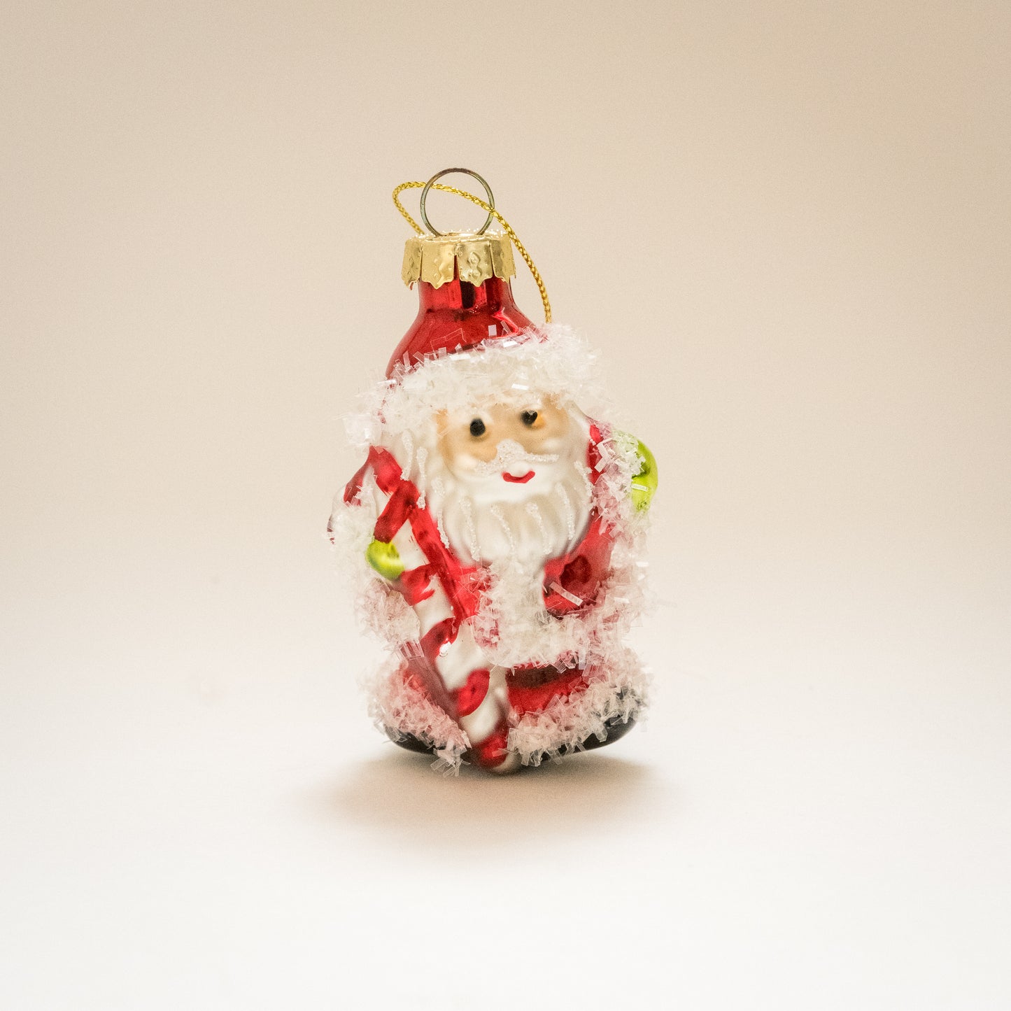 Tinsel Santa Ornament