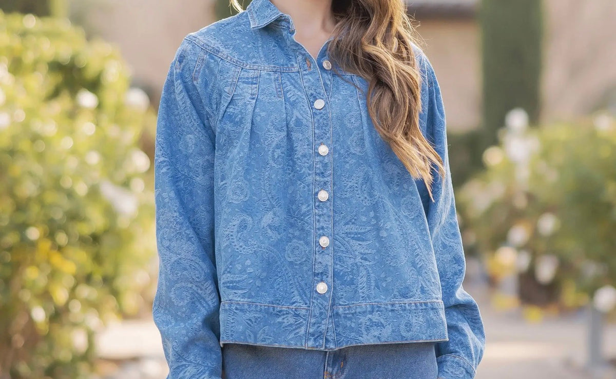 Paisley Pattern Denim Jacket