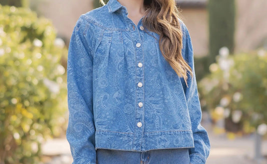 Paisley Pattern Denim Jacket