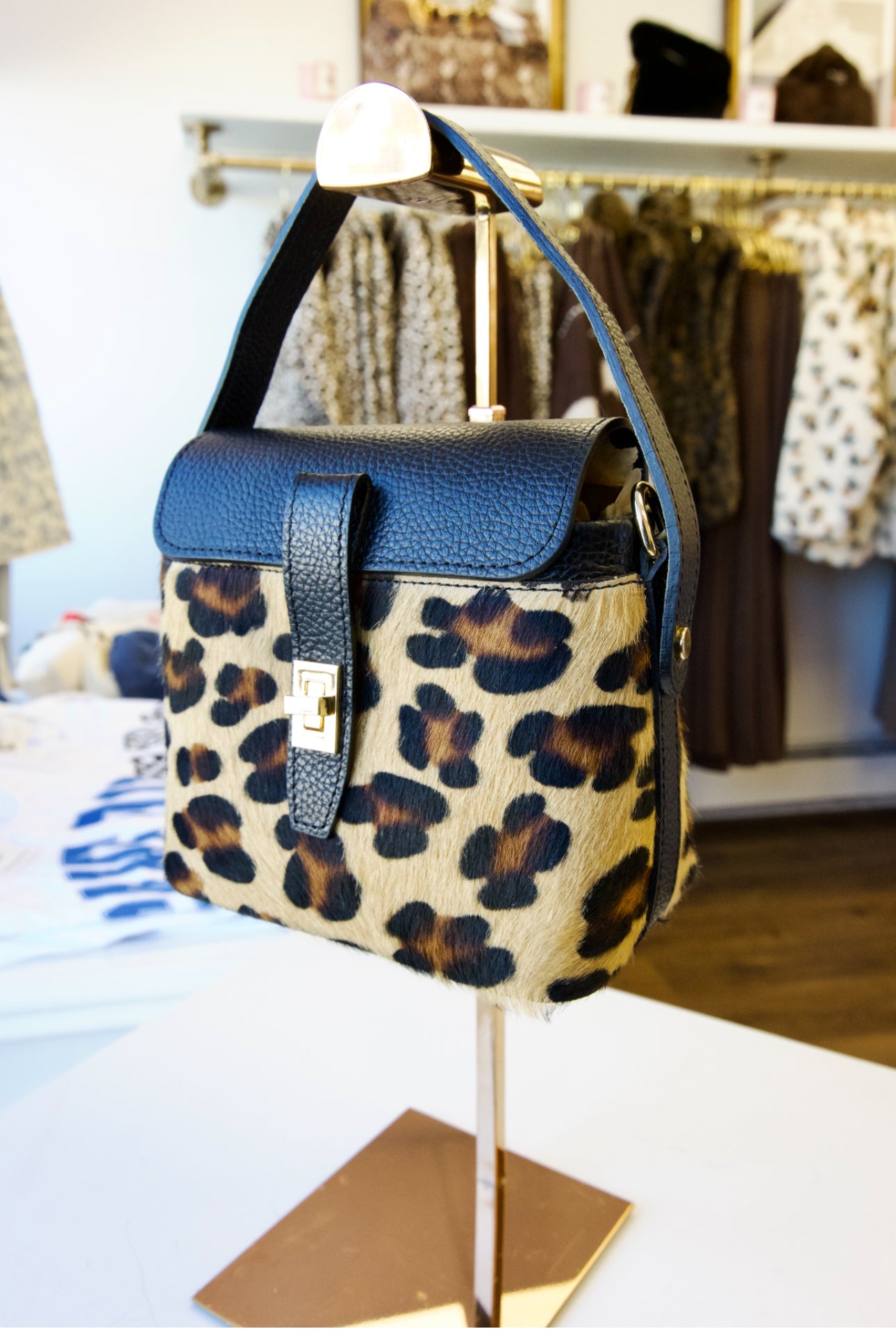 Leopard Buckle Bag