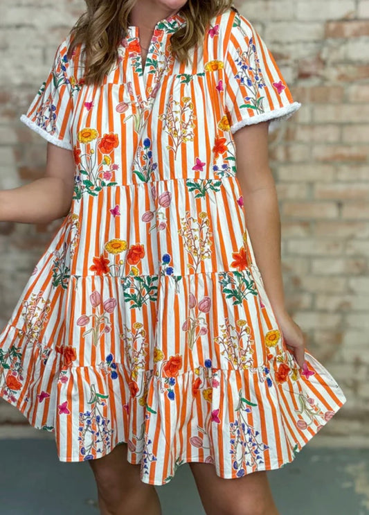 THML orange and white stripe dress