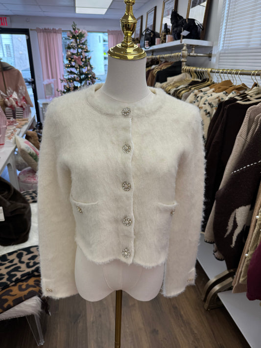 Cream Holiday Cardigan