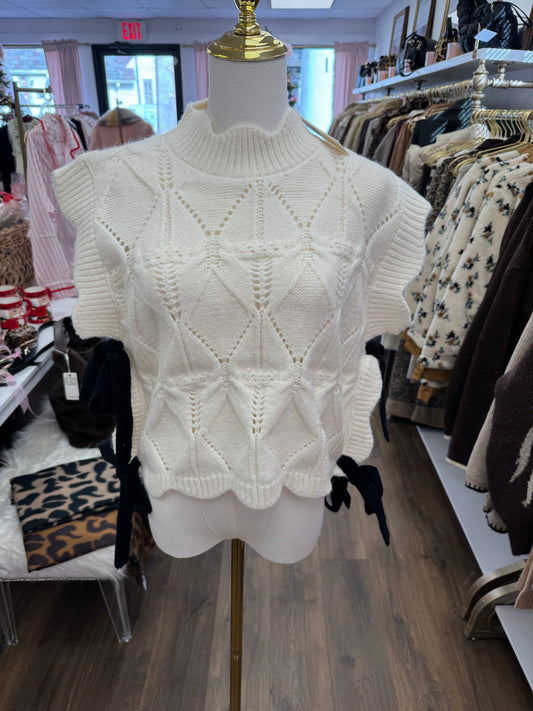 White Sweater with black bows