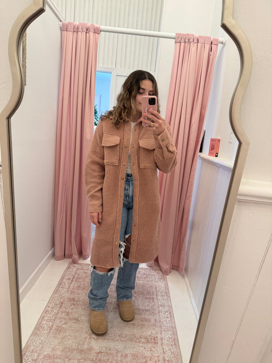 Rose Long Sherpa Jacket