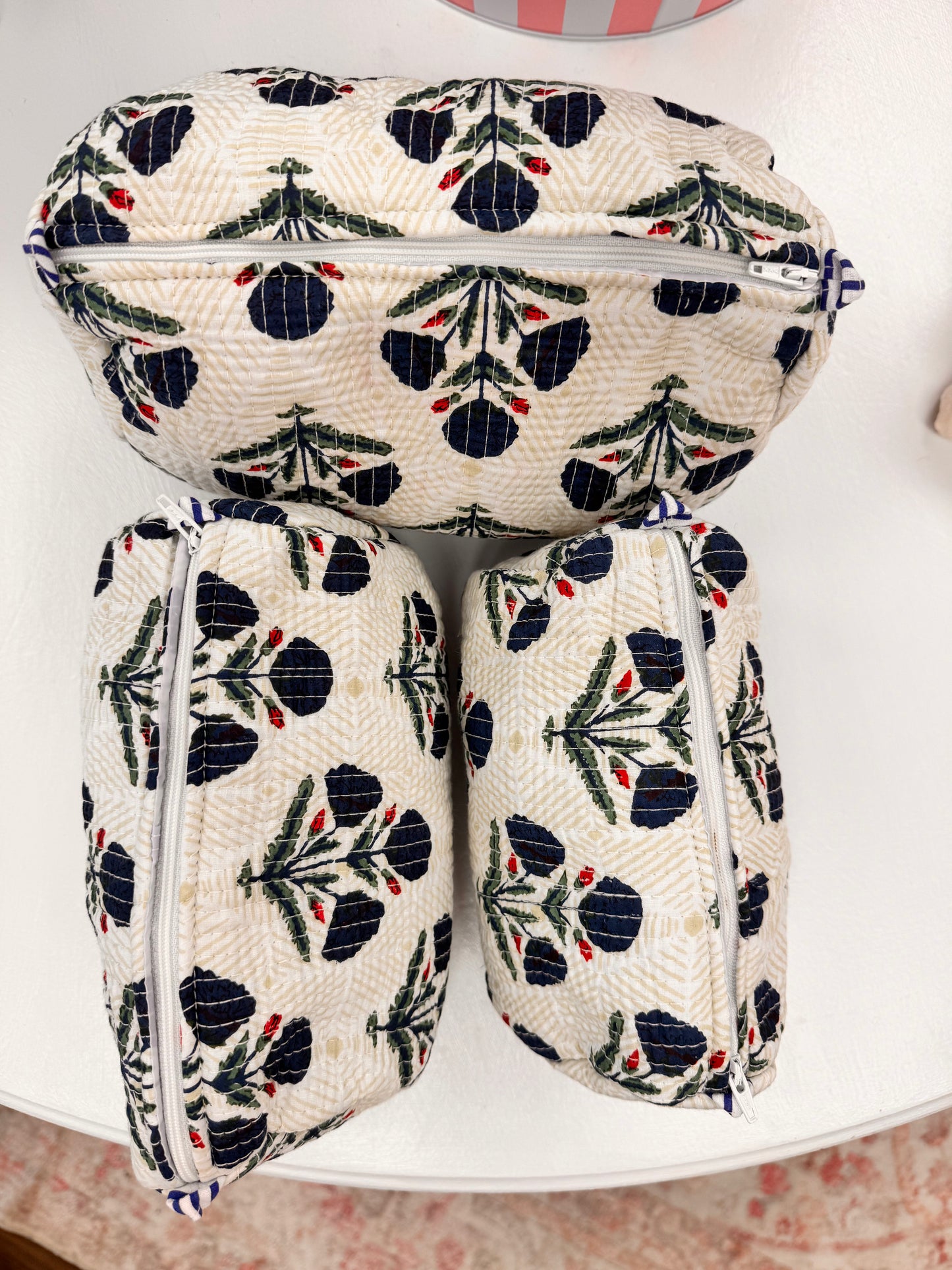 Small Blue Wildflower Toiletry Bag