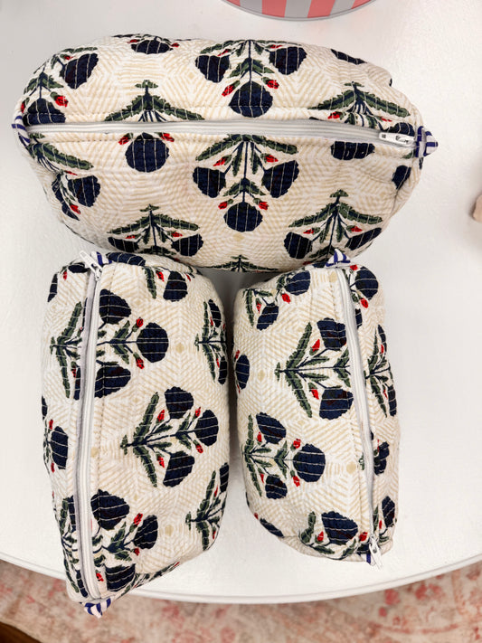 Small Blue Wildflower Toiletry Bag