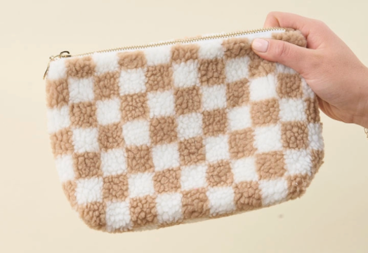 Tan Check Pouch