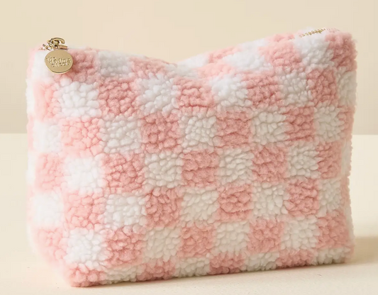 Pink Checkered Pouch