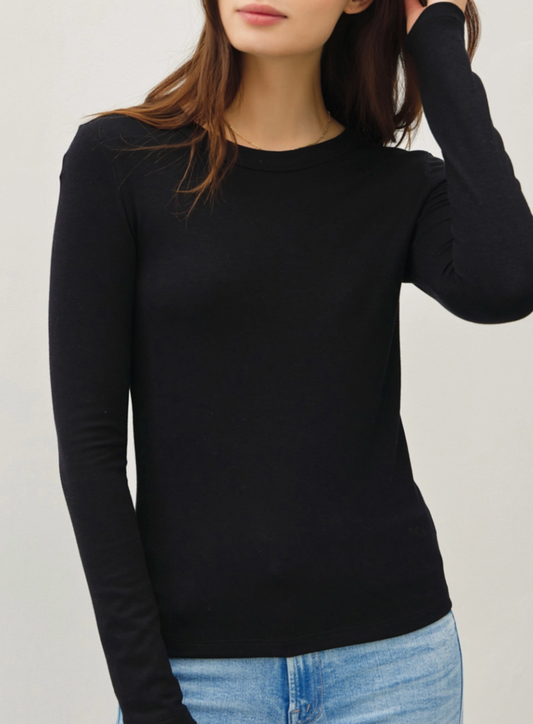 Black  Basic Long Sleeve