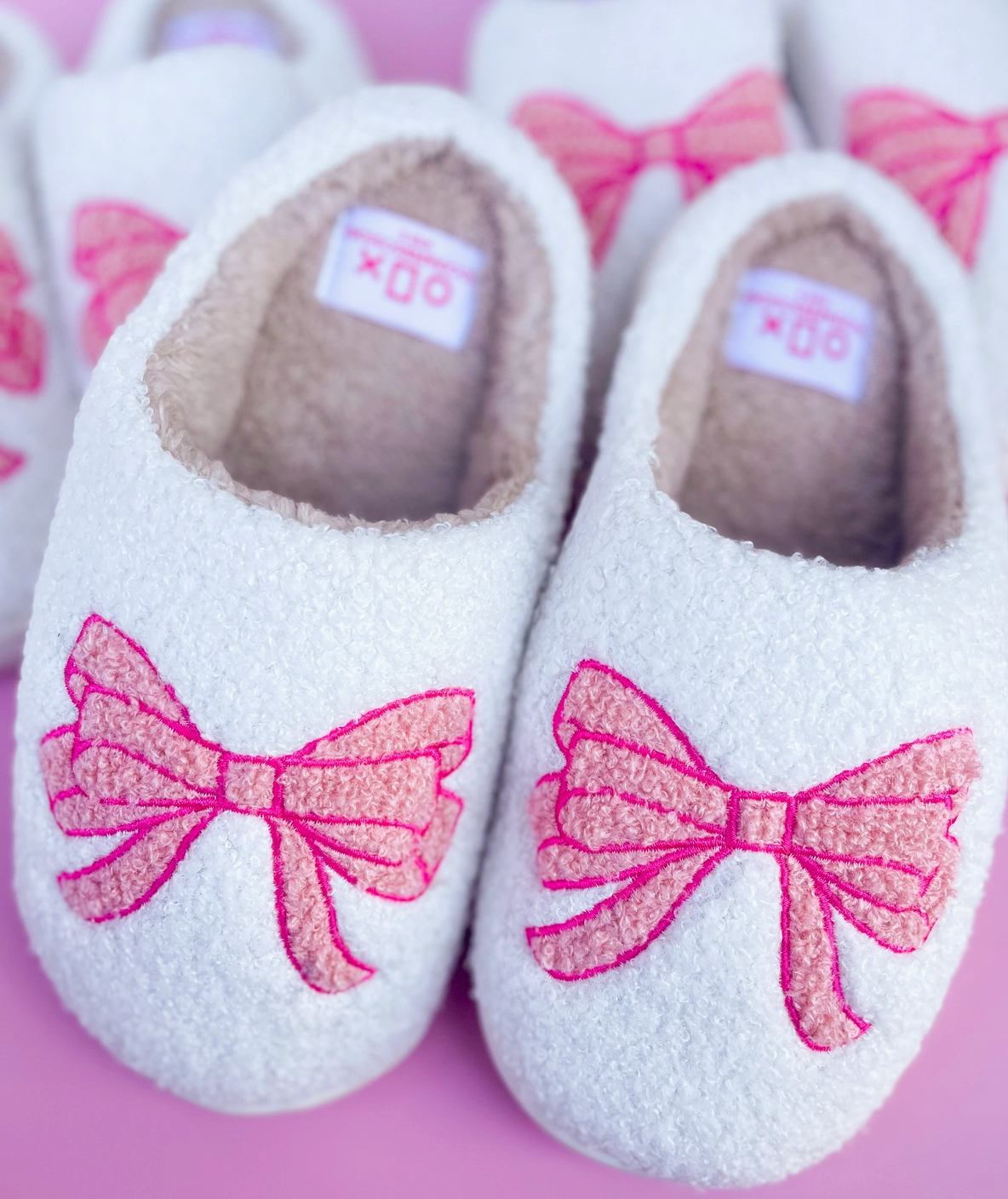 Pink Bow Slippers