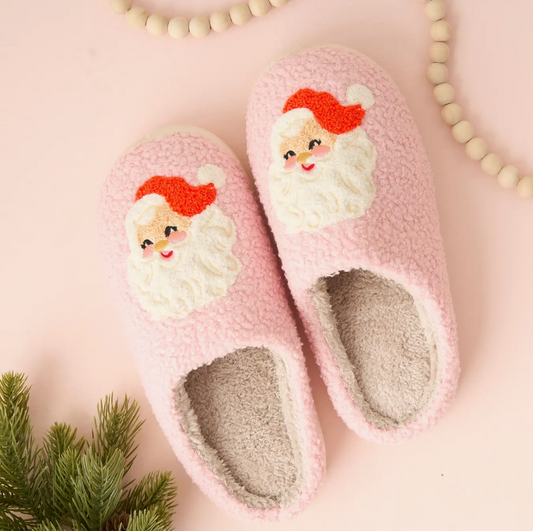 Pink Santa Slippers