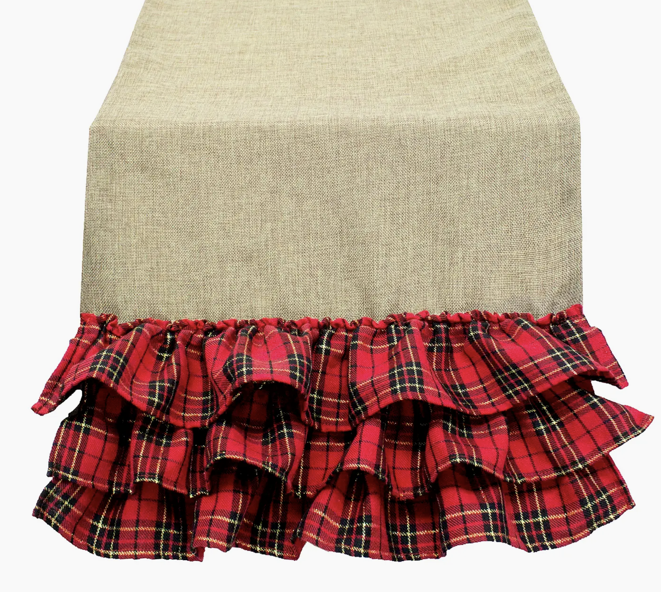 3-Layer Tartan Plaid Holiday Table Runner