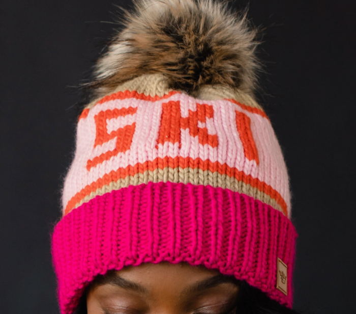 Pink Ski Pom Hat