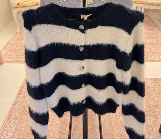 Navy and White Striped Sweater