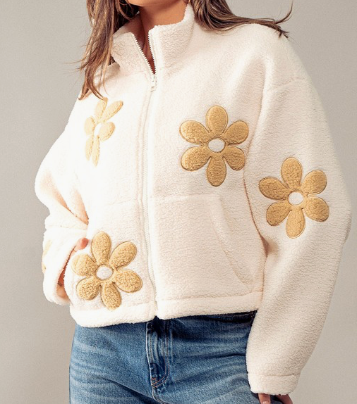 Cream and Beige Flower Jacket